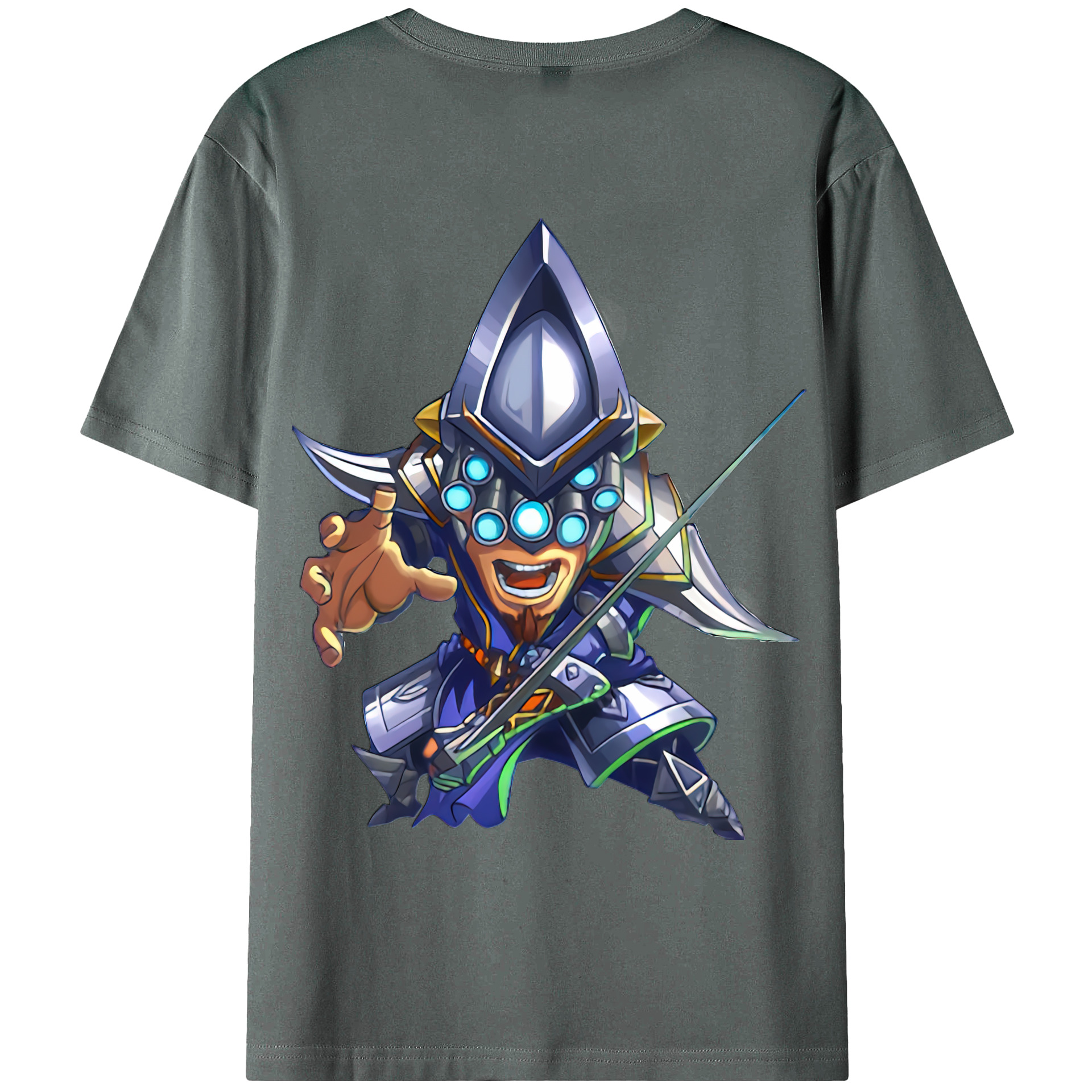 （画像用） リーグ・オブ・レジェンド League of Legends LOL 綿100％ メンズ半袖Tシャツ（バックプリント） 通気性